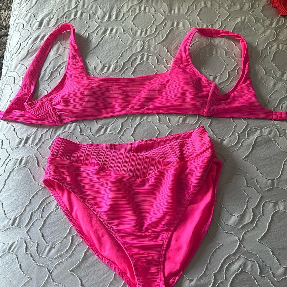 Hot pink bathing suit